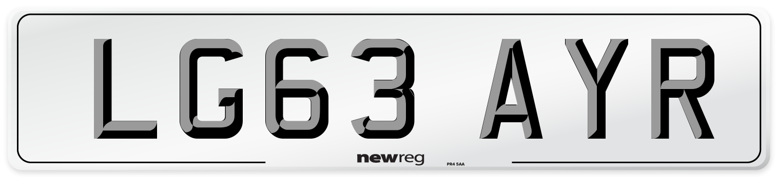 LG63 AYR Number Plate from New Reg
